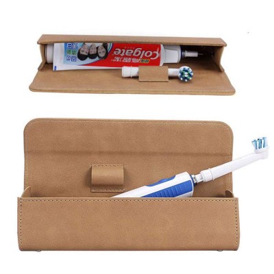 factory direct PU leather electric  tooth brush holder case cheap wholesale price with magnetic cover in stock fast shipping