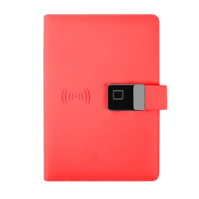 2020 hot selling PU leather powerbank diary notebook wireless powerbank notebook gift set for new Year